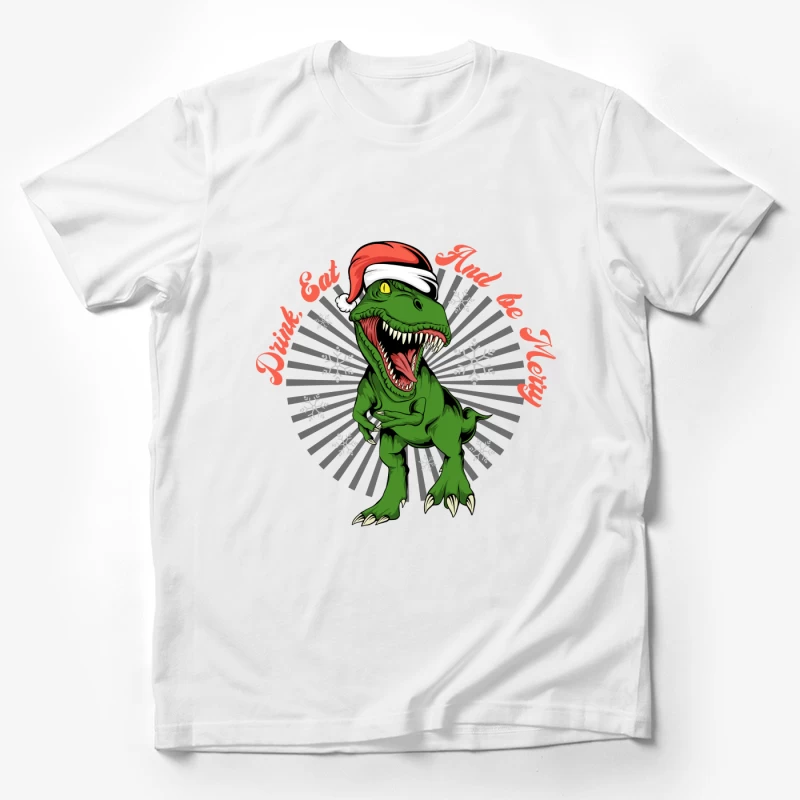 Festive Dinosaur Christmas Fun Male T-Shirt