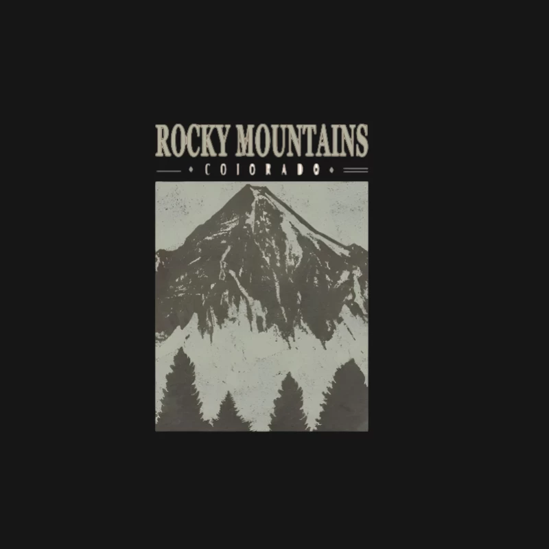 Rocky Mountains Illustration in Colorado Damen Langarm T-Shirt