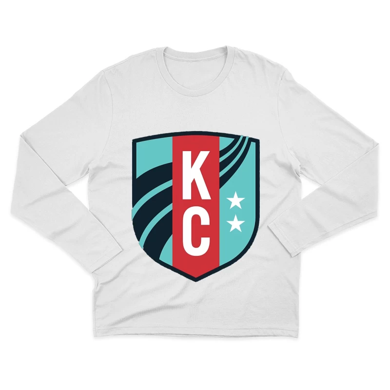 KC Sports Shield Logo with Stars Male Long Sleeve T-Shirt