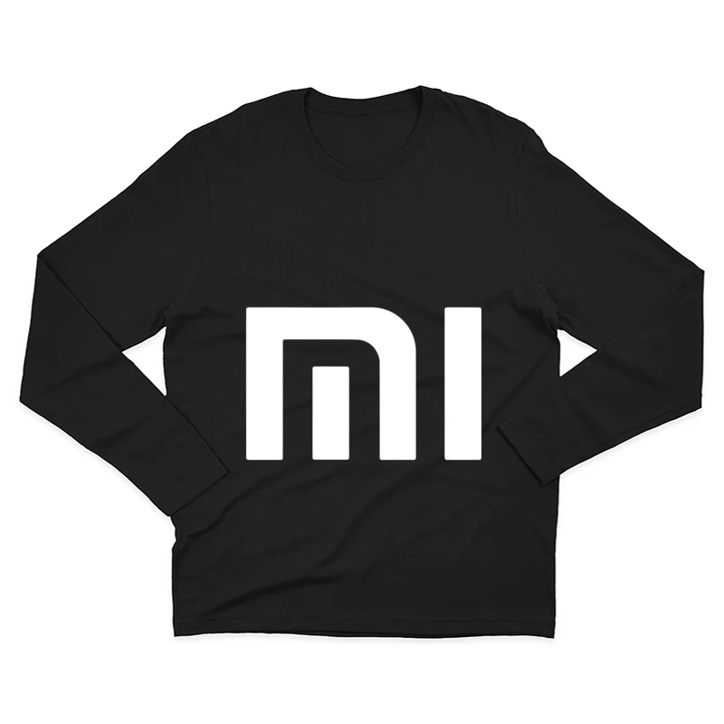 Minimalist Xiaomi Logo Design in Gray Male Long Sleeve T-Shirt