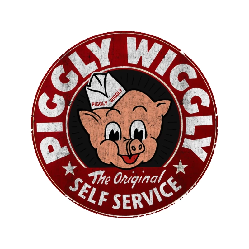 Vintage Piggly Wiggly Self-Service Grocery Store Logo Mouse Pad