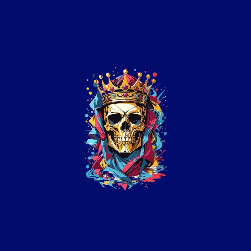 Artistic Skull with Crown Travel Mug