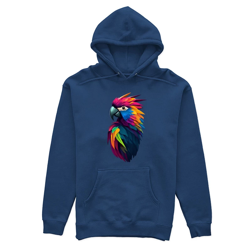 Colorful Parrot Illustration Female Pullover Hoodie