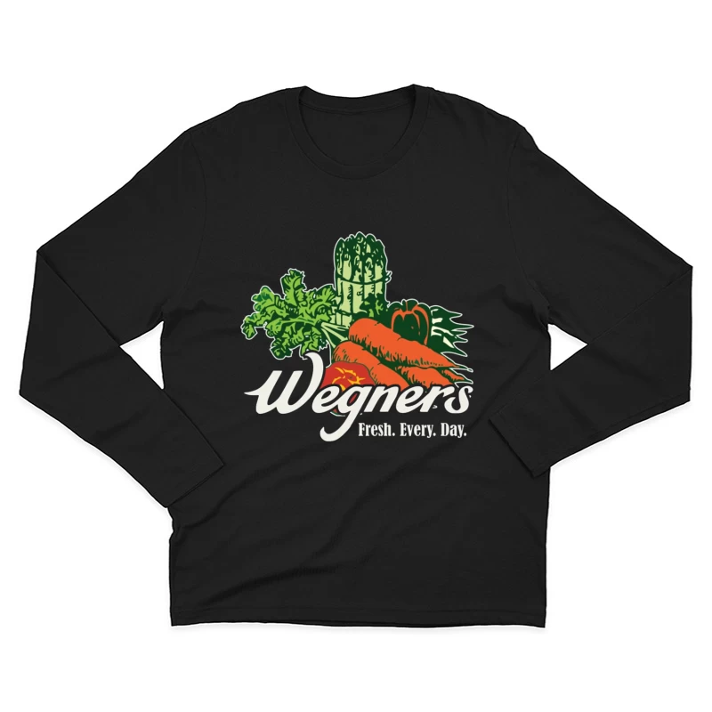 Wegner's Fresh Daily Vegetable Market Logo Male Long Sleeve T-Shirt