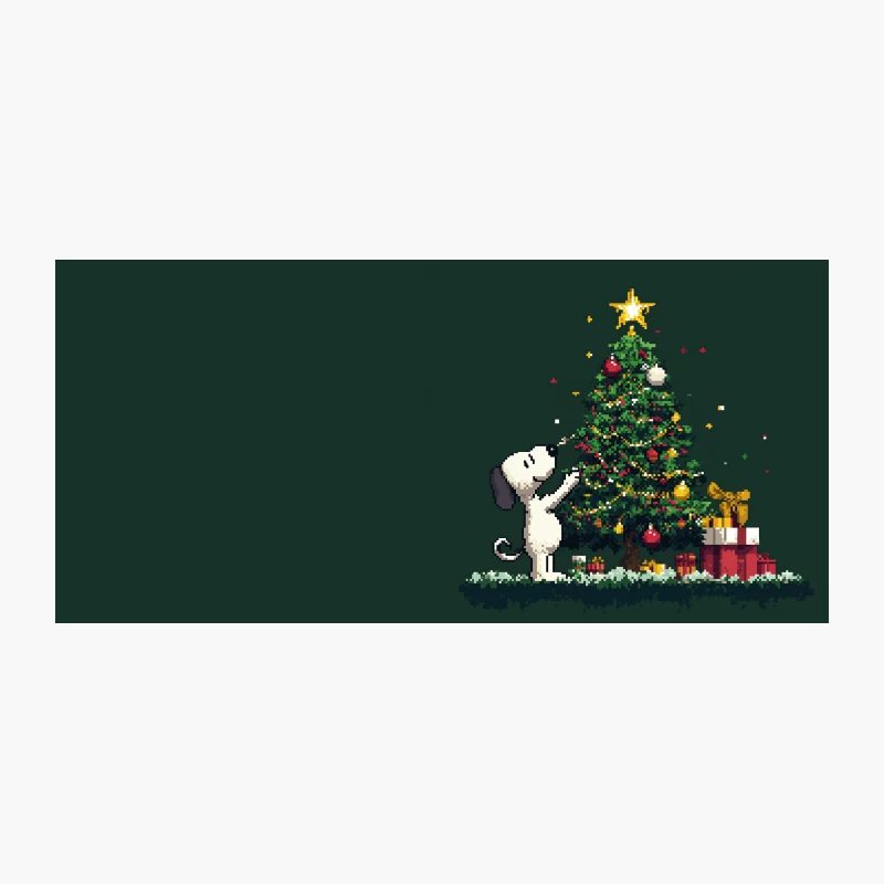 Snoopy's Pixel Art Christmas Tree Decoration Coffee Mug