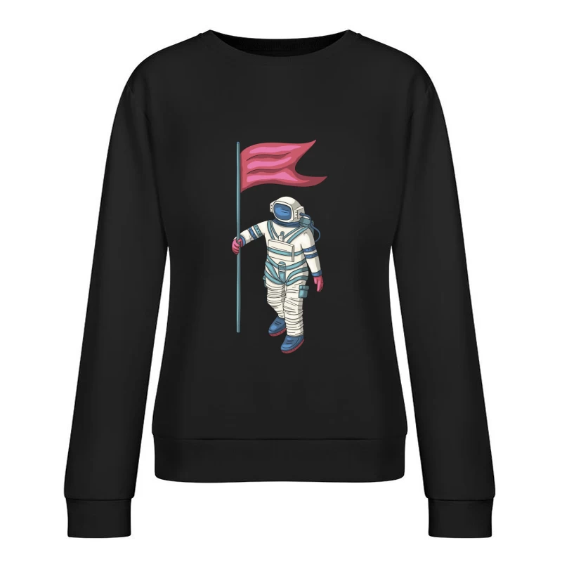 Astronaut mit Fahne Damen Pullover Sweatshirt