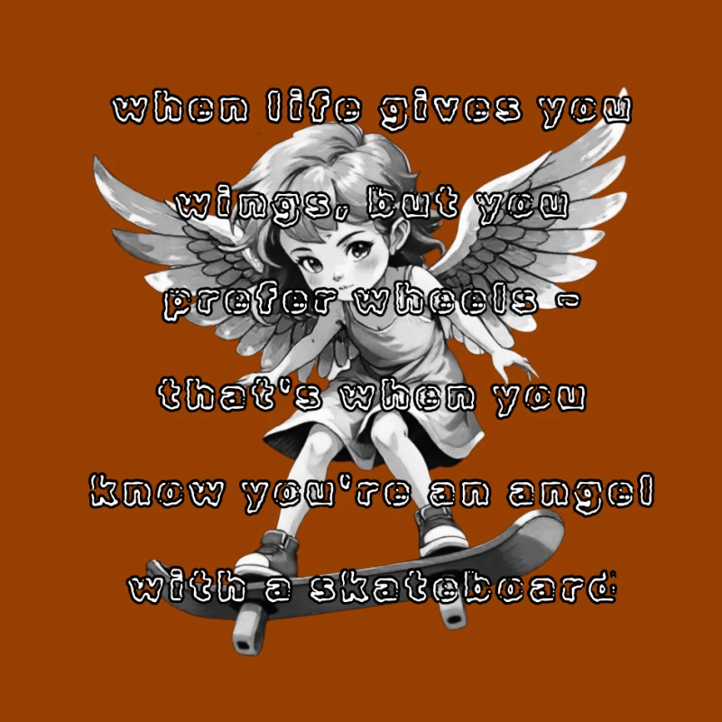 Angel on a Skateboard Pin