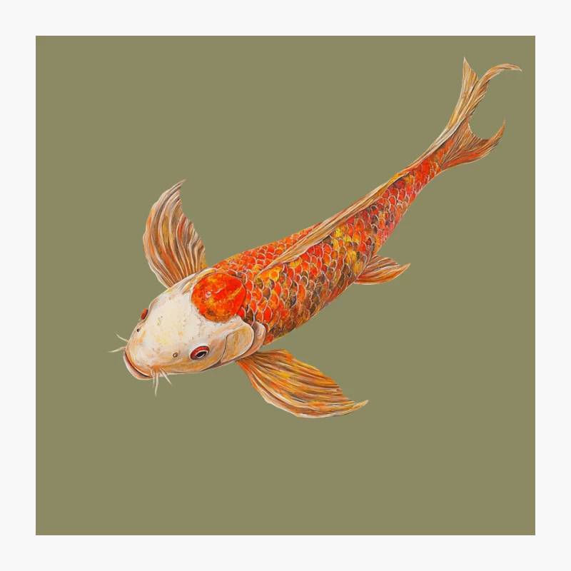 Vibrant Koi Fish Watercolor Illustration: A Colorful Asian Art Piece Pin