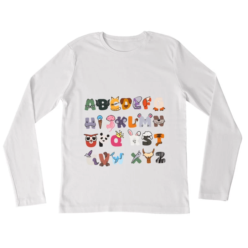 Tieralphabetbuchstaben Damen Langarm T-Shirt