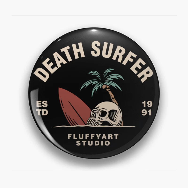 Death Surfer Studio Logo Pin