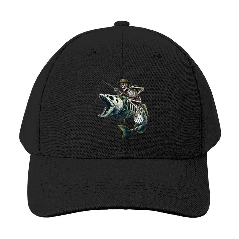 Skeleton Fishing in a Humorous Style Baseball Cap