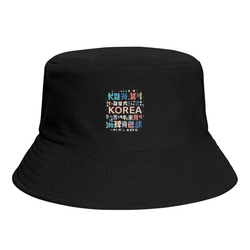 Artistic Korean Typography and Cultural Design Bucket Hat