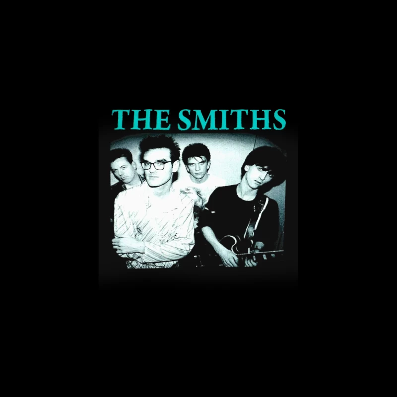 Iconic Black and White Portrait of The Smiths Alternative Rock Band Desk Mat