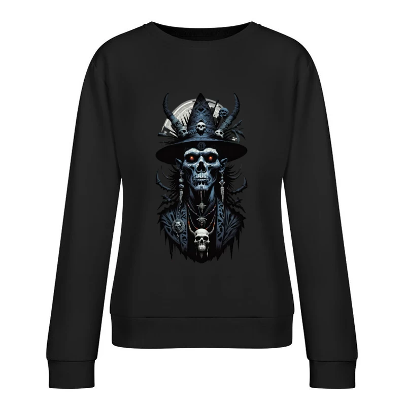Mystischer Totenkopf-Hexenpriester Damen Pullover Sweatshirt