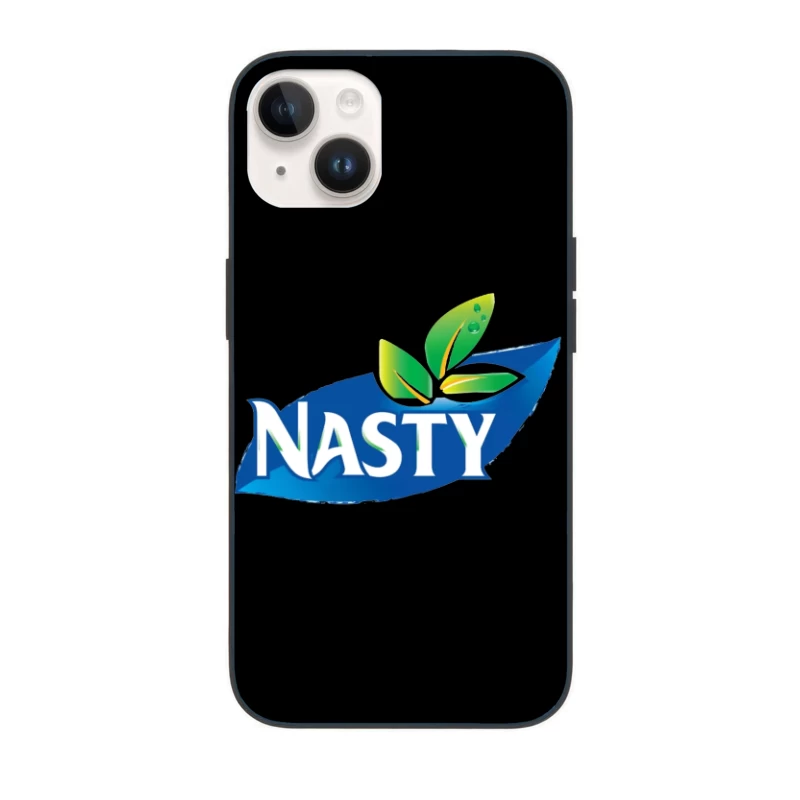 Nasty Brand Logo with Blue Banner and Green Leaf Emblem iPhone Case