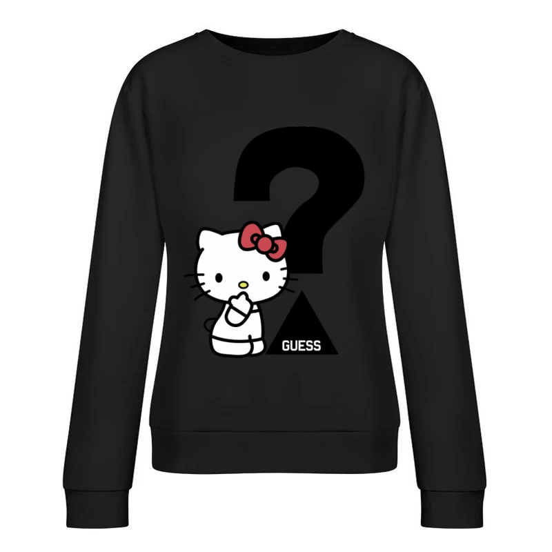 Hello Kitty mit Fragezeichen Damen Pullover Sweatshirt