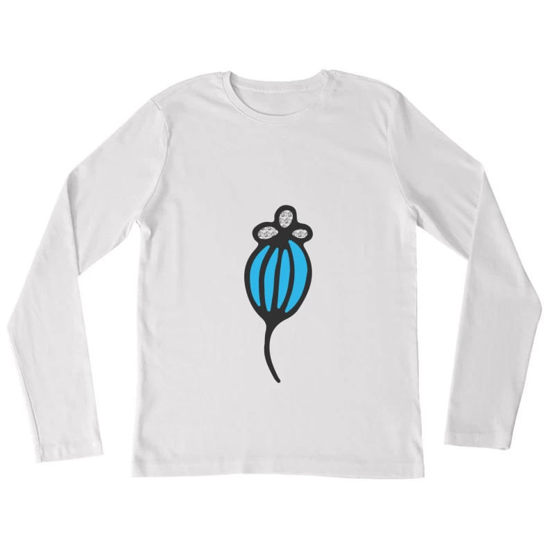Motif bleu moderne Femme Manches Longues T-Shirt