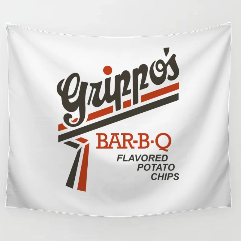 Vintage Grippo's BBQ Potato Chips Logo Design Tapestry