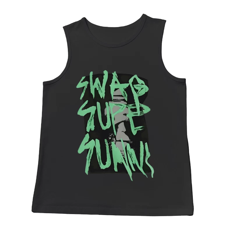 Stilvolles grünes Graffiti-Design Herren Tanktops