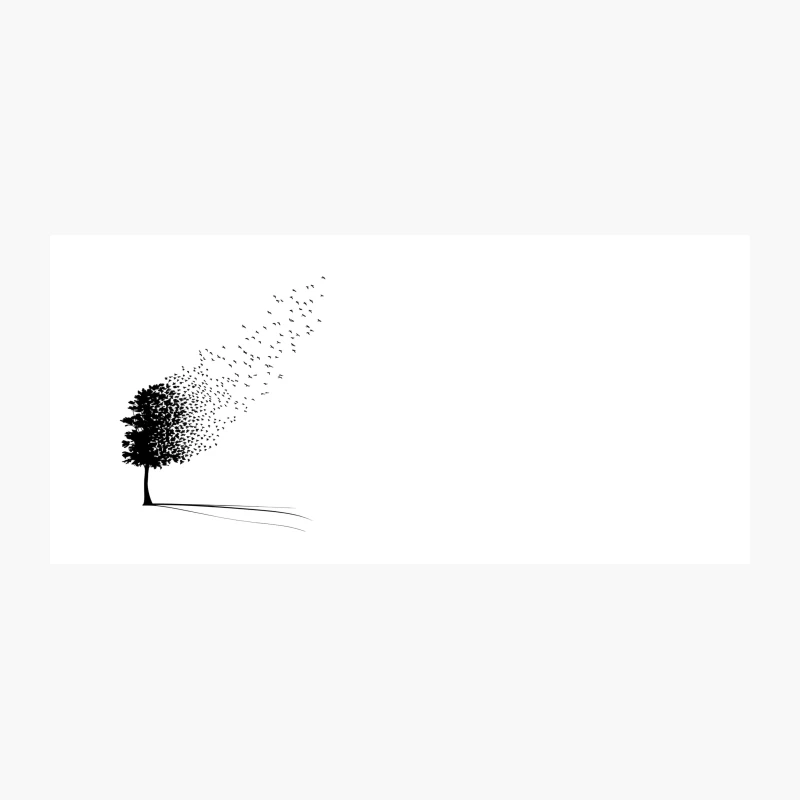 Tree Silhouette Transforming into Flying Birds Coffee Mug