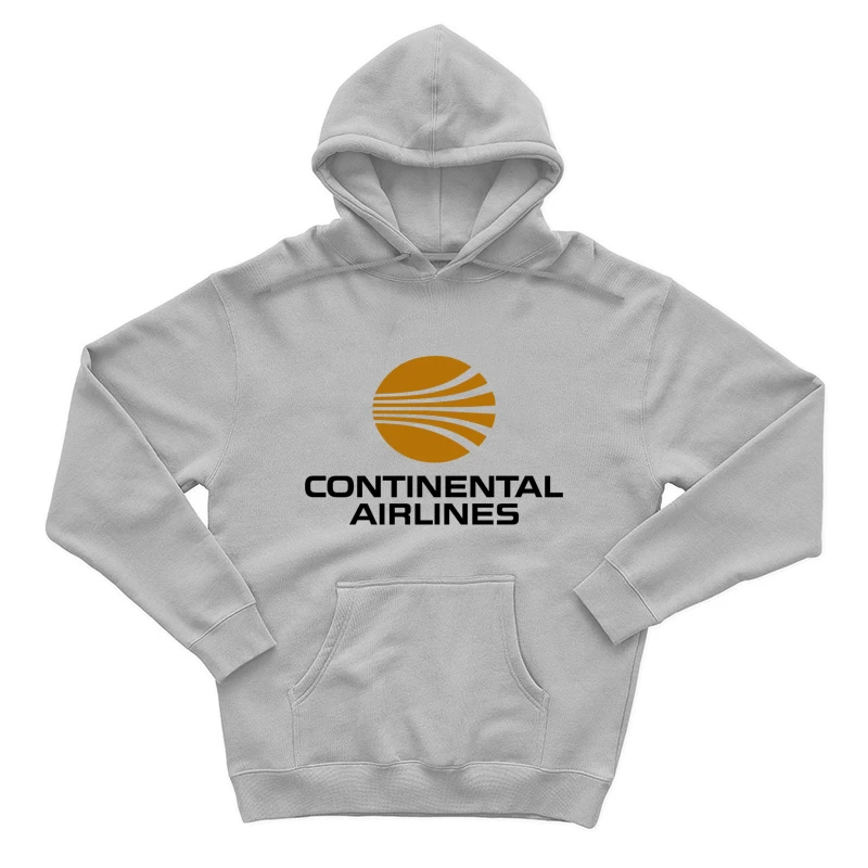 Continental Airlines Vintage Corporate Logo with Gold Globe Design Male Pullover Hoodie