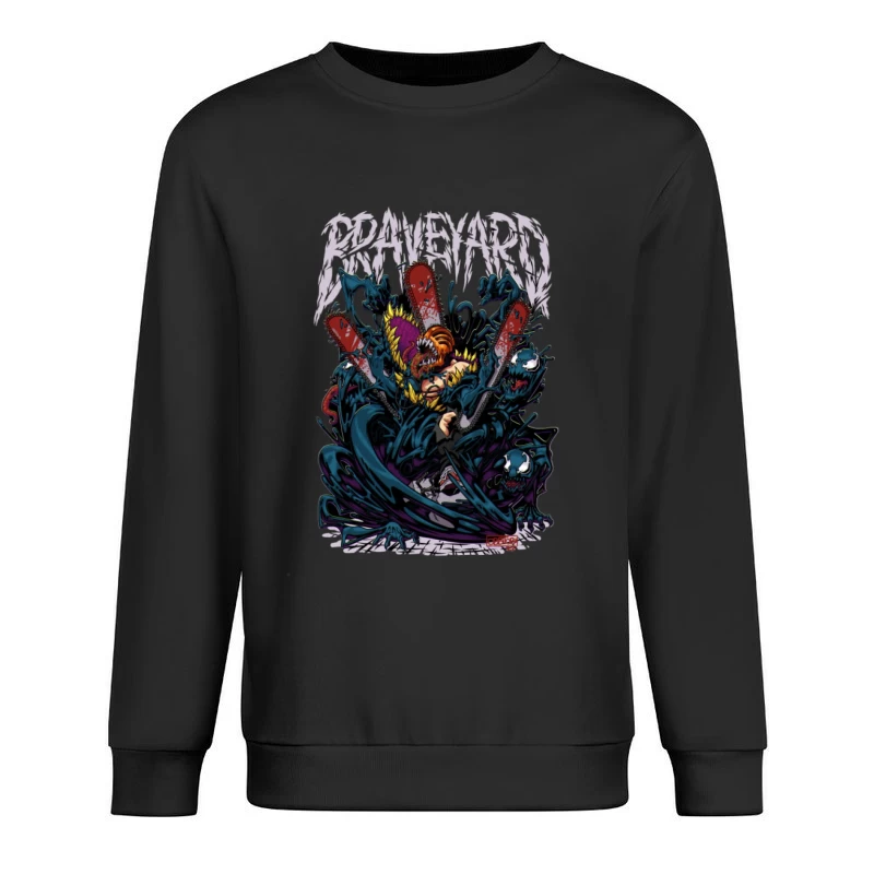 Schrecklicher Kampf mit Kettensäge und Monstern Herren Pullover Sweatshirt