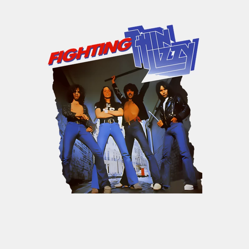 Thin Lizzy "Fighting" Album Cover Promotional Photo from 1970s Male Tank Top