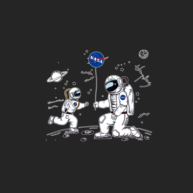 Astronauten mit NASA-Flagge auf dem Mond Herren Pullover Sweatshirt