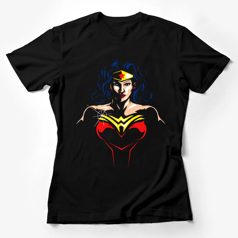 Wonder Woman: Empowering Superhero Illustration Female T-Shirt