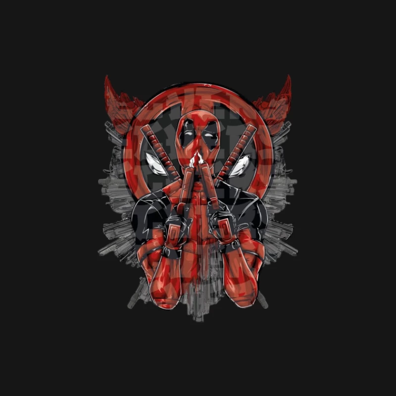 Deadpool Kunstdesign mit Pistolen Herren T-Shirt