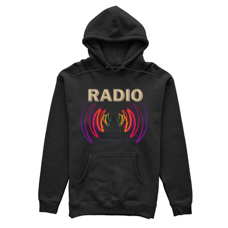 Radio Day – Vibrant Soundwave Celebration Female Pullover Hoodie