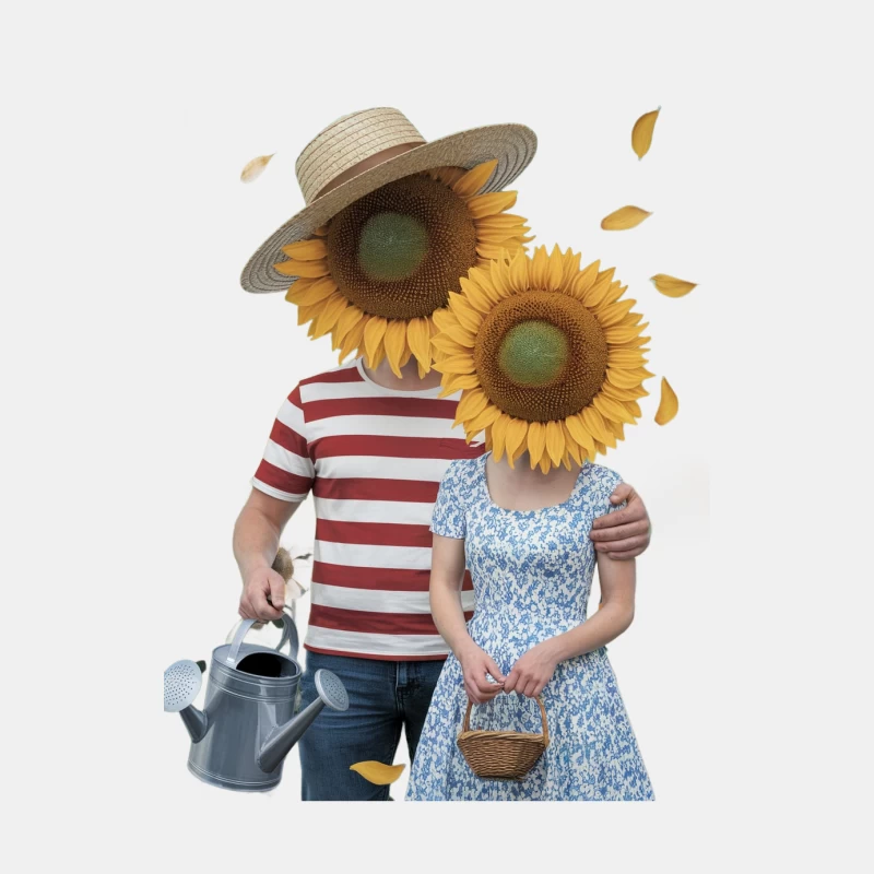 Whimsical Sunflower Couple's Summer Garden Male Tank Top