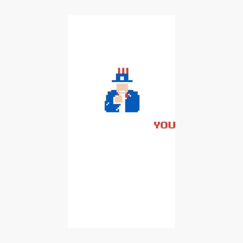 Pixelated Uncle Sam Patriotic Recruitment Poster iPhone Case