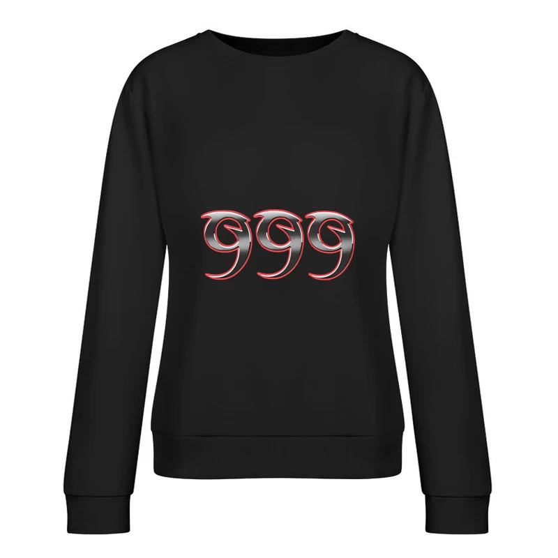 Drei Stylische 999 Zahlen Damen Pullover Sweatshirt