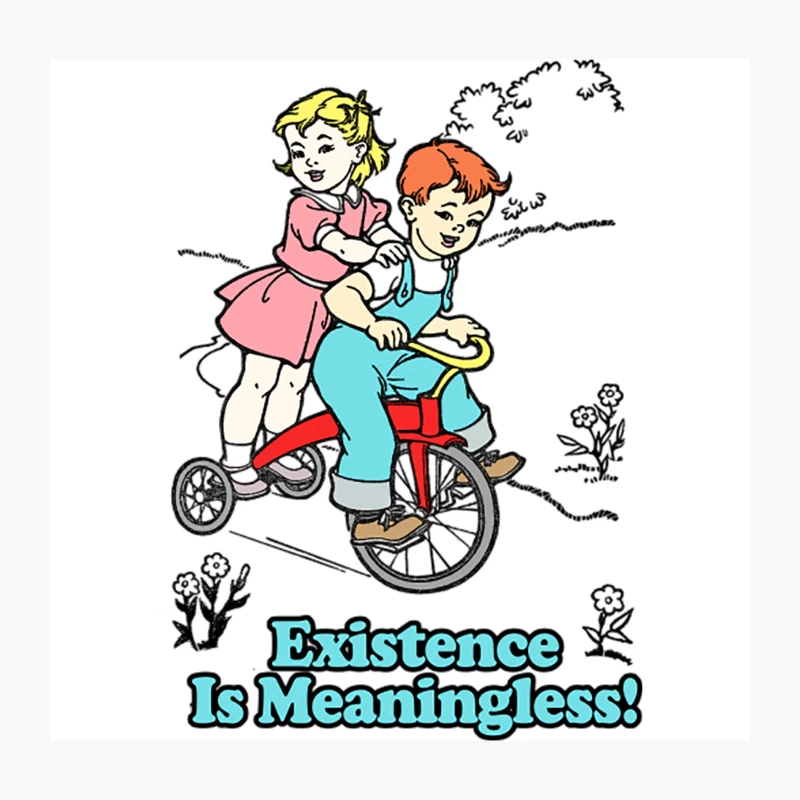 Existence Is Meaningless! Nihilist Statement Tee Throw Pillow