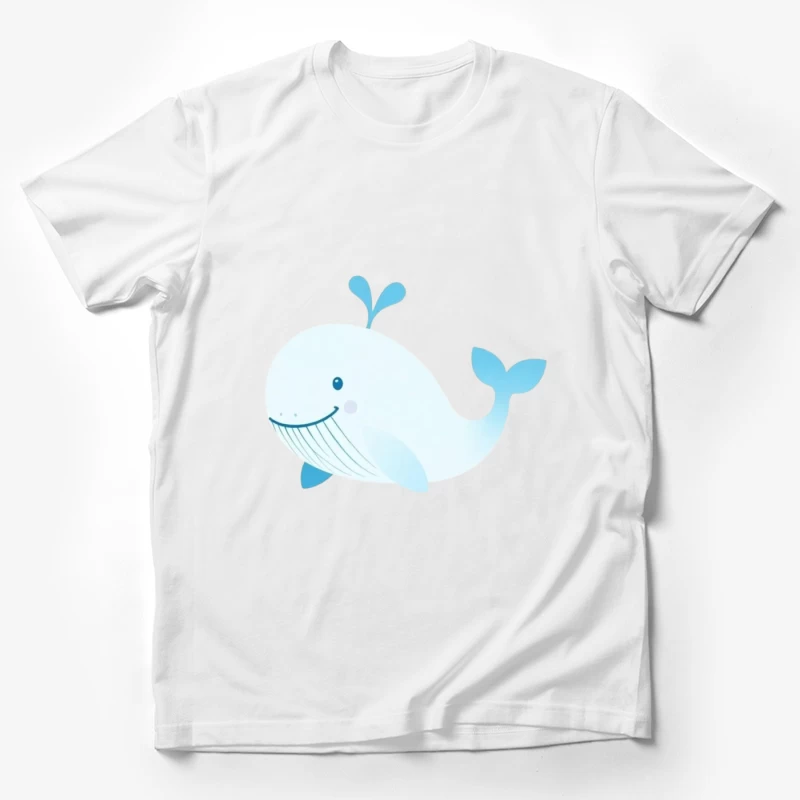 Cute Blue Cartoon Whale Illustration Male T-Shirt