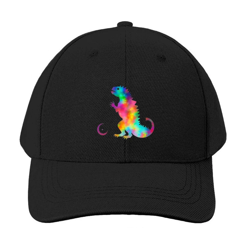 Rainbow Watercolor T-Rex Silhouette Baseball Cap