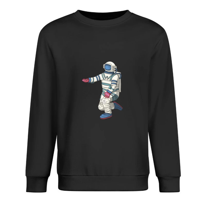 Astronaut im Weltraumanzug kniet Herren Pullover Sweatshirt