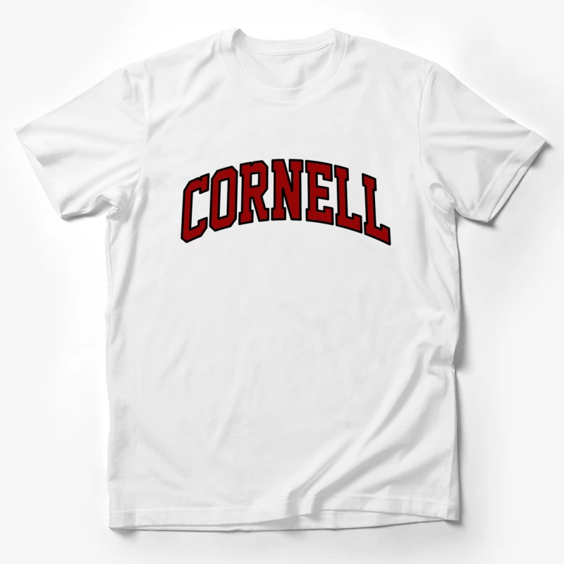 Cornell University Red Arched Text Logo Male T-Shirt