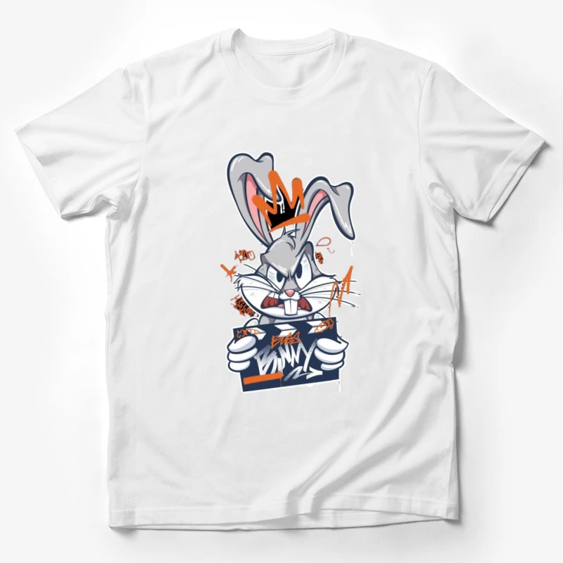 Graffiti-Hase mit Krone Herren T-Shirt