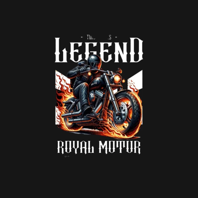 Legendary Flaming Royal Motor Black Motorcycle Illustration Mouse Pad