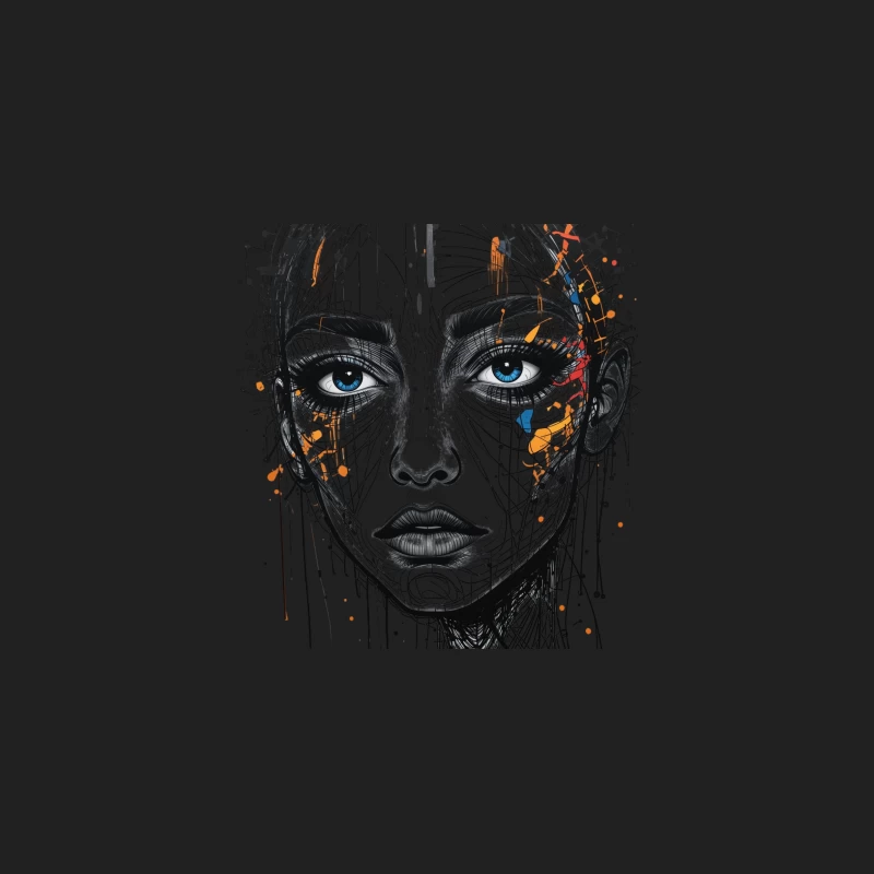 Abstract Portrait with Colorful Accents Bucket Hat