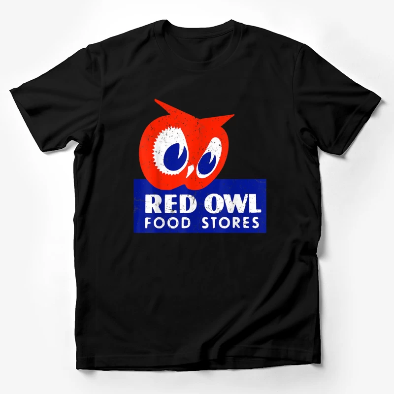 Vintage Red Owl Food Stores Logo Design Male T-Shirt