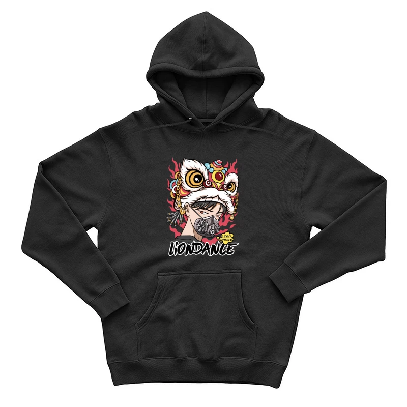 Moderner Löwentanz mit Maske Herren Pullover Hoodie