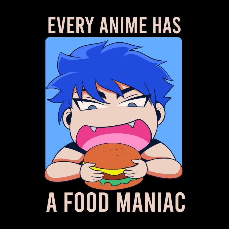 Food Maniac in Anime Throw Pillow