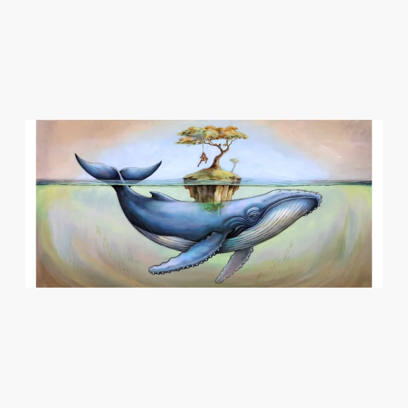 Surreal Whale Island: A Fantasy Ocean Artwork Coffee Mug