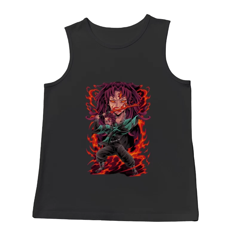 Feuerkrieger mit Flammenschwert Herren Tanktops
