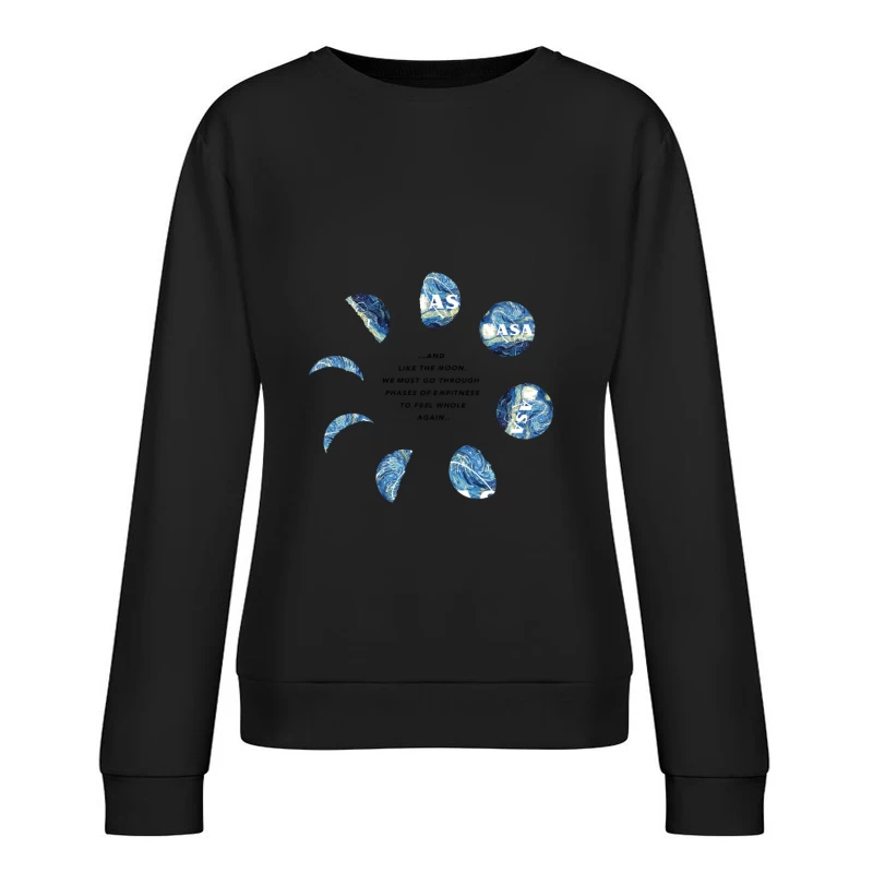 NASA Logo in Phasen des Mondzyklus Damen Pullover Sweatshirt