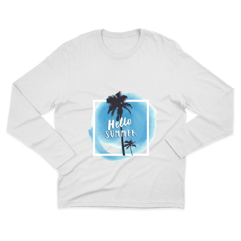 Willkommen Sommer mit Palmen Herren Langarm T-Shirt