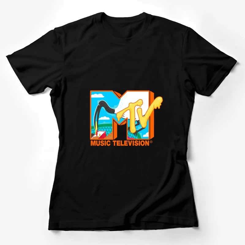 Kreatives MTV Logo mit bunten Elementen Damen T-Shirt